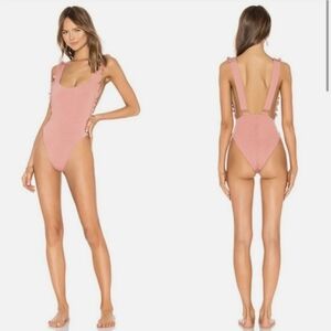 NWT Chloe Rose Revolve Primrose Pinafore Pink One Piece Swimsuit Size Small